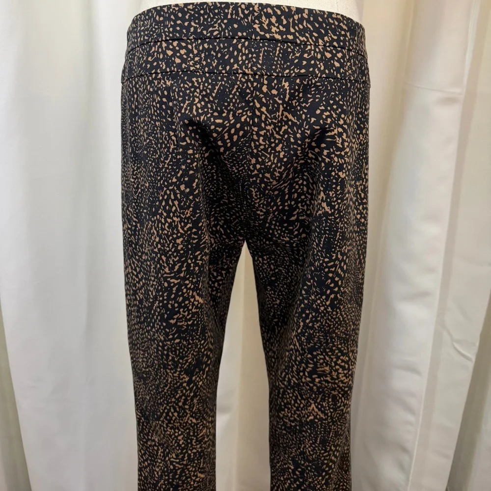 Etcetera Tan & Black Abstract Speckled Print Slim Leg Zip Hem Trousers Size 0 - Picture 11 of 14